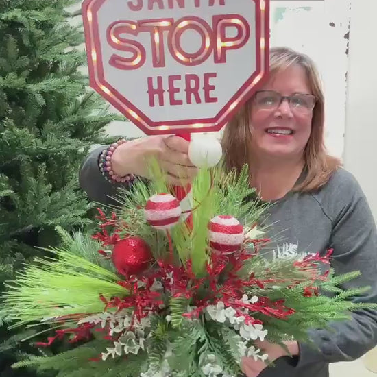 Santa Stop Here Christmas Arrangement