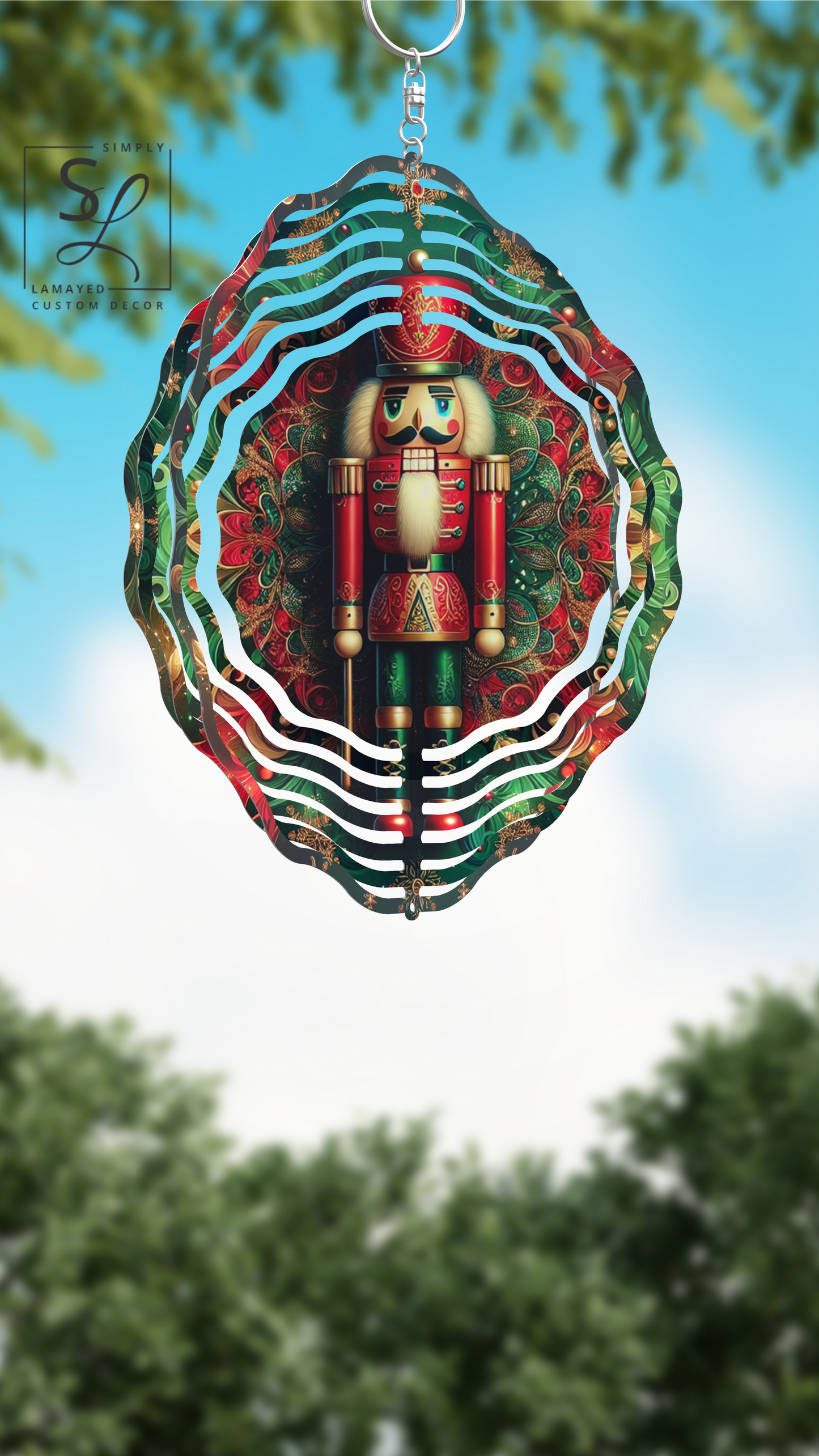 Nutcracker Wind Spinner in Red and Green