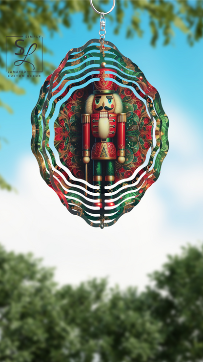 Nutcracker Wind Spinner in Red and Green