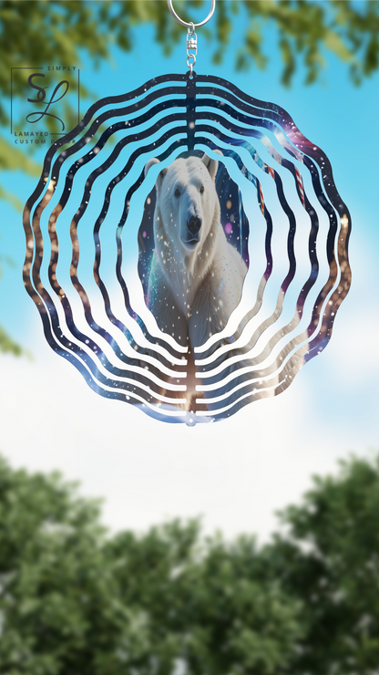 White Polar Bear Wind Spinner