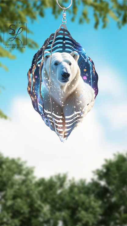 White Polar Bear Wind Spinner