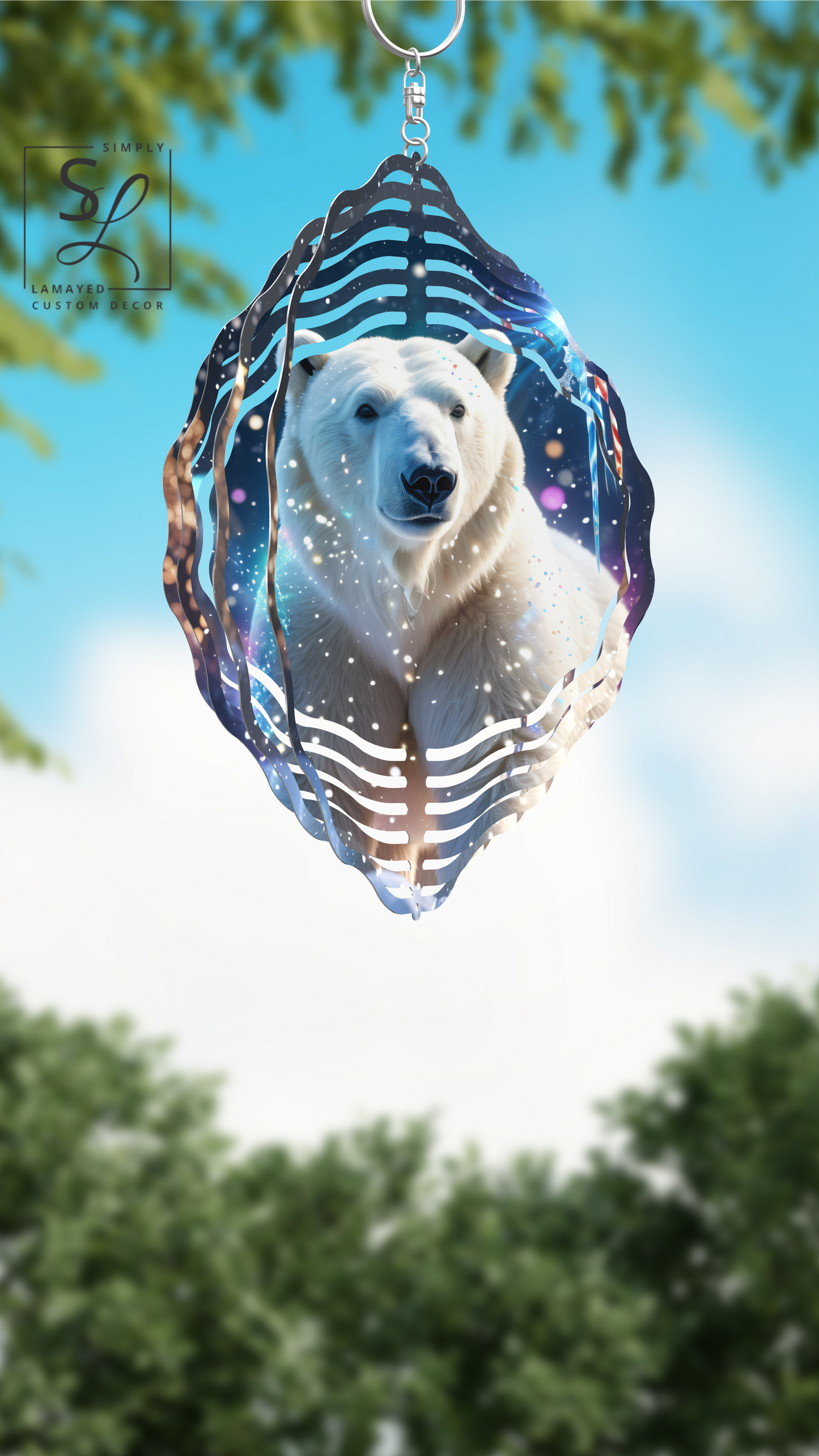 White Polar Bear Wind Spinner