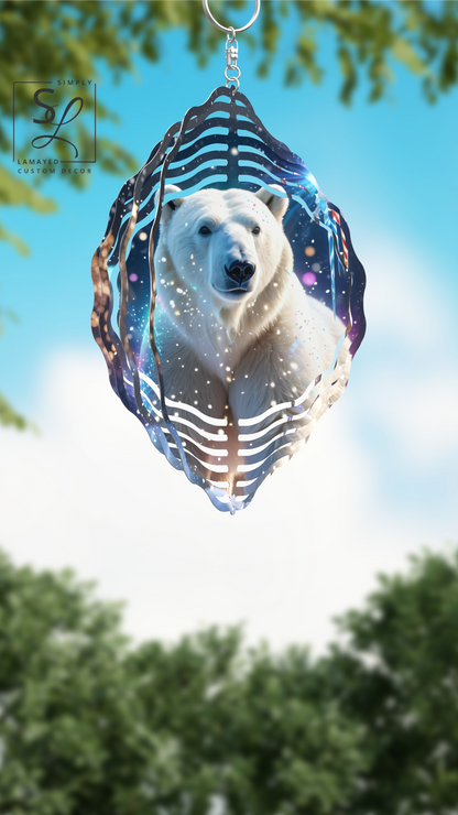 White Polar Bear Wind Spinner