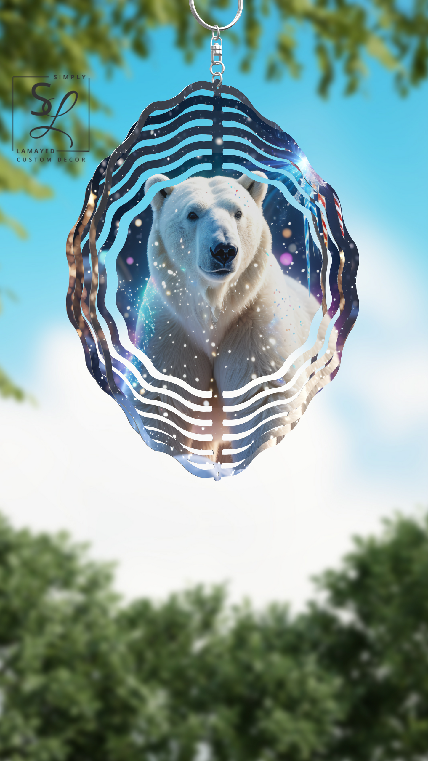 White Polar Bear Wind Spinner
