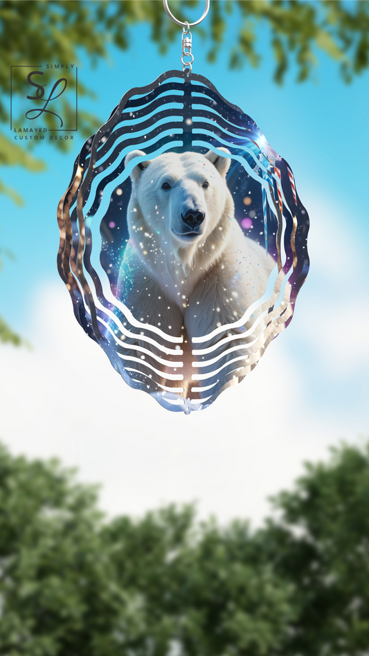 White Polar Bear Wind Spinner