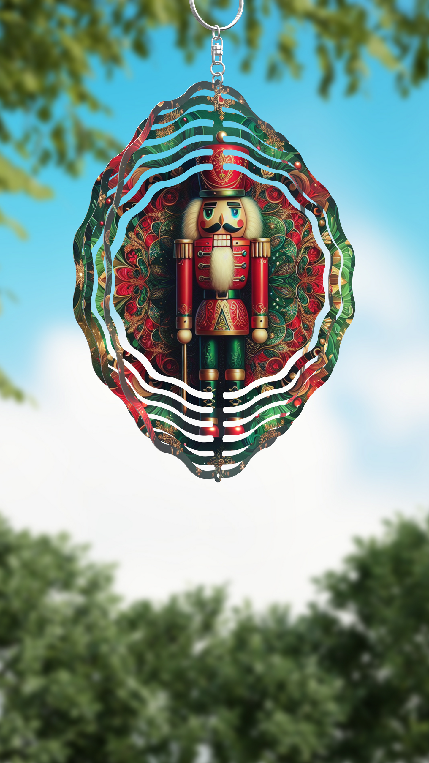 Nutcracker Wind Spinner in Red and Green