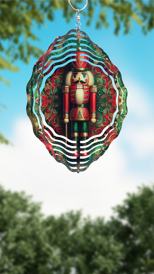 Nutcracker Wind Spinner in Red and Green
