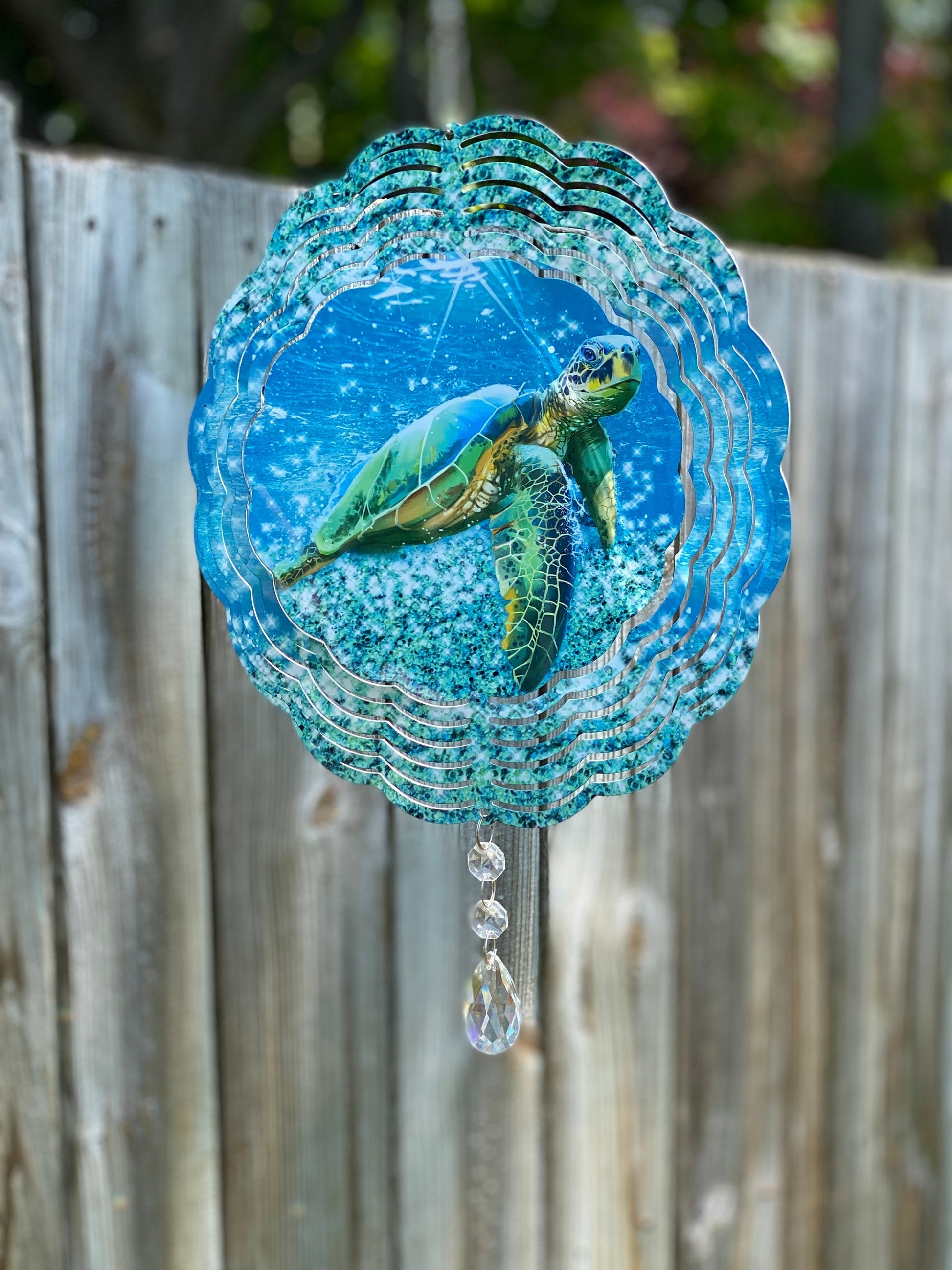 Sea Turtle Wind Spinner, Coastal Decor Wind Spinner, Beach House Outdoor Decor, Father's Day Gift,  Yard Art Sun and Wind Catcher