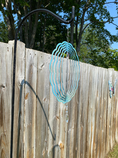 Dragonfly Wind Spinner, Turquoise Floral Wind Spinner, Dragonfly Gifts, Yard Art Metal Dragonfly Spinner