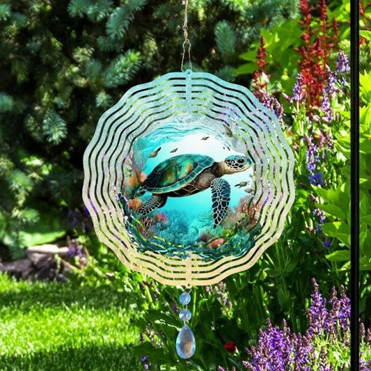 Sea Turtle Wind Spinner, Coastal Decor Wind Spinner, Beach House Outdoor Decor, Father's Day Gift, Yard Art Sun and Wind Catcher