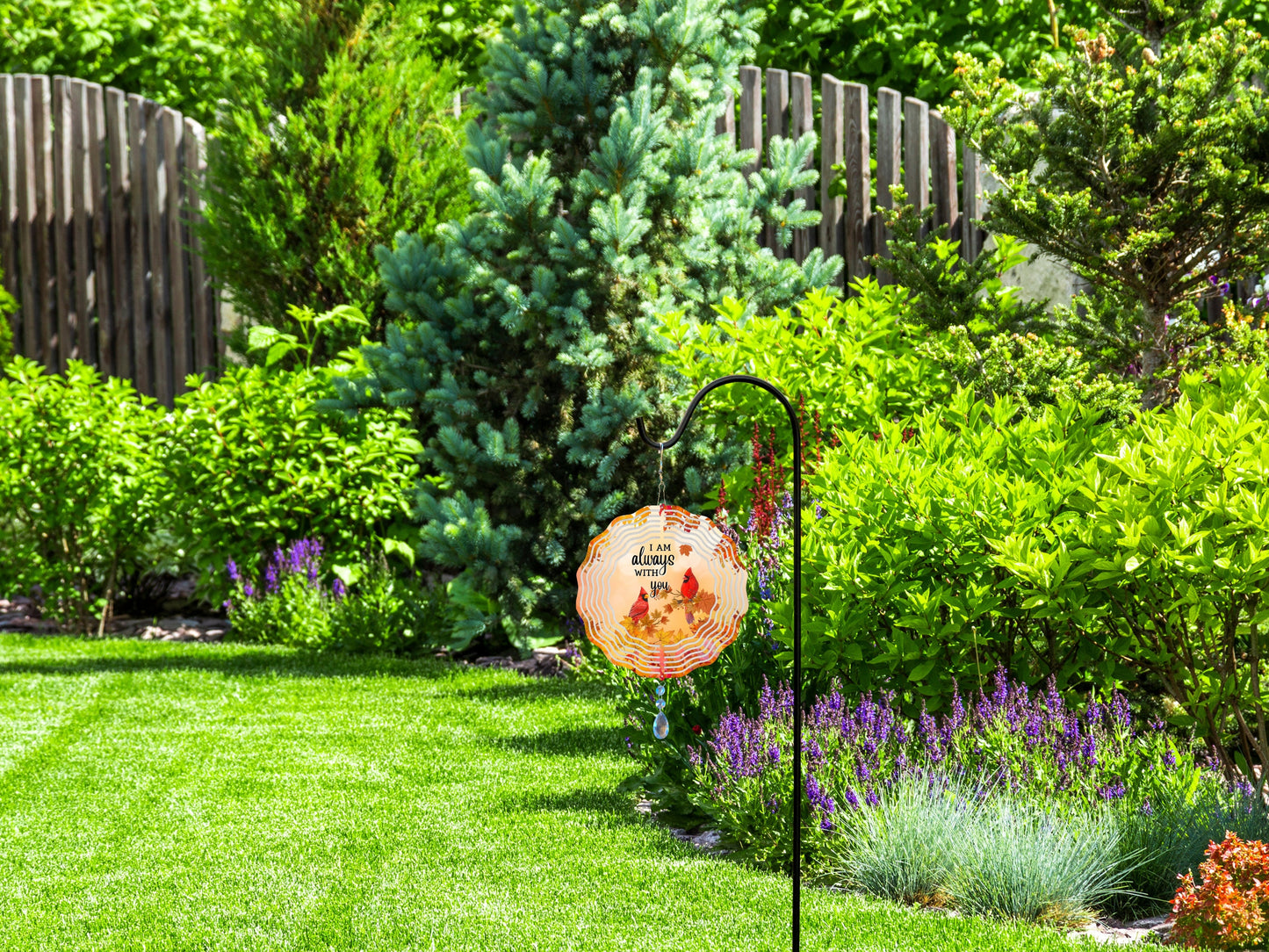 Cardinal Memorial Wind Spinner, Hanging Bright Colored Fall Cardinal Wind Sun Catcher, I am Always With You Gift, Cardinal Garden Art